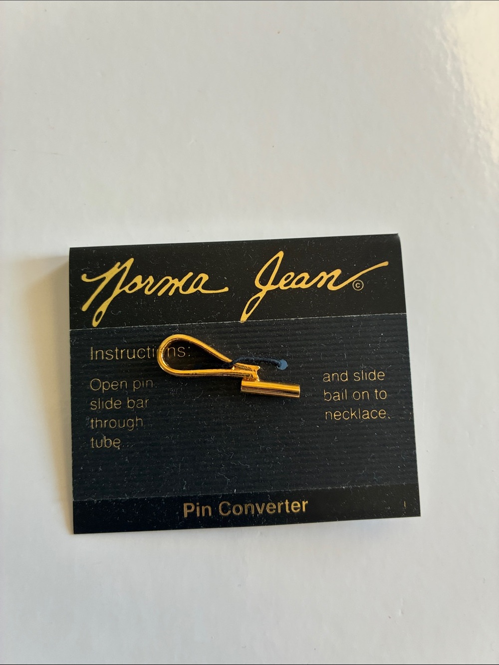 Vintage Norma Jean Deadstock Gold Pin Converter Brooch Accessory